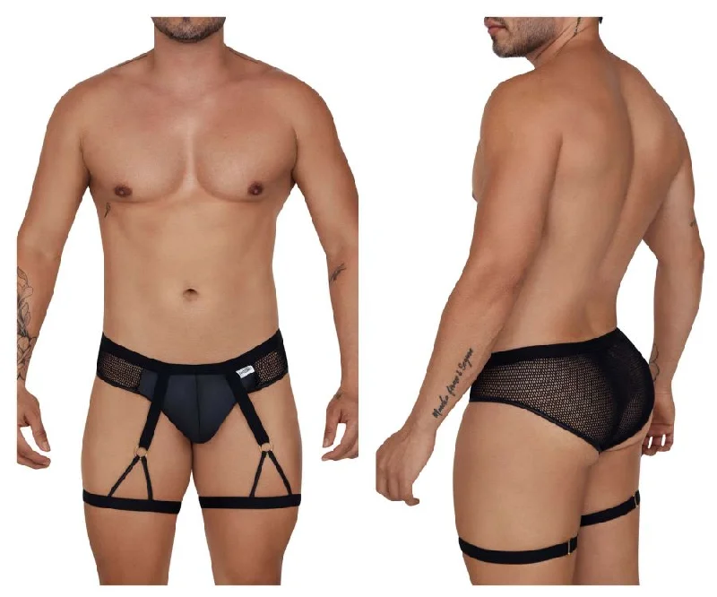 Patterned men's briefs with unique printsCandyMan 99684 Garter Briefs Color Black