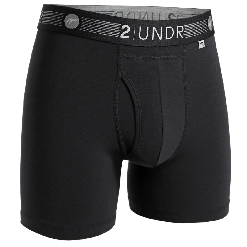 Mesh - paneled men's boxer briefs for ventilationFlow Shift 6" Boxer Brief - Black