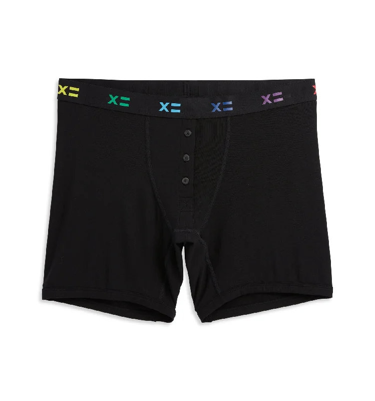 High - rise men's boxer briefs for extra support6" Fly Boxer Briefs - TENCEL™ Modal Black X= Rainbow