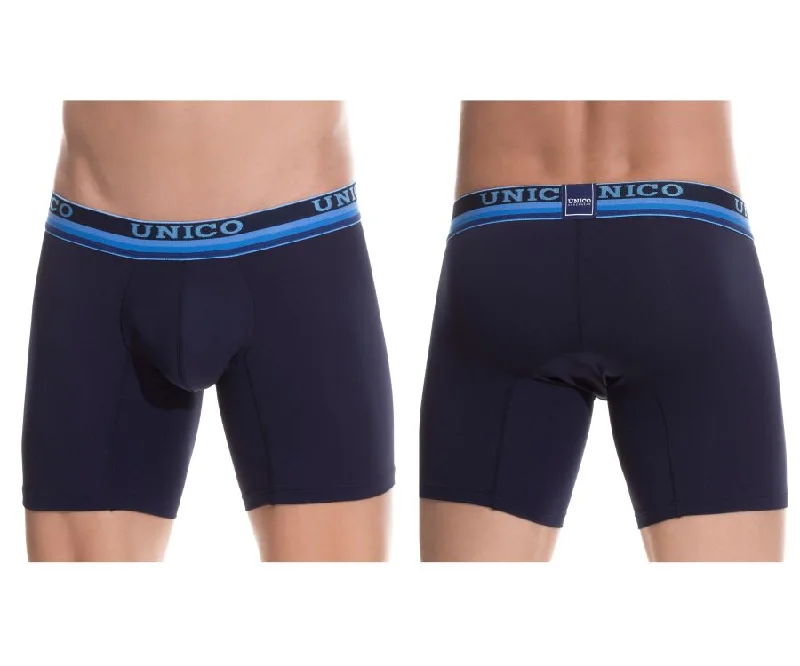 Microfiber men's boxer briefs for a smooth feelUnico 1802010024082 Boxer Briefs Vernon Color Blue