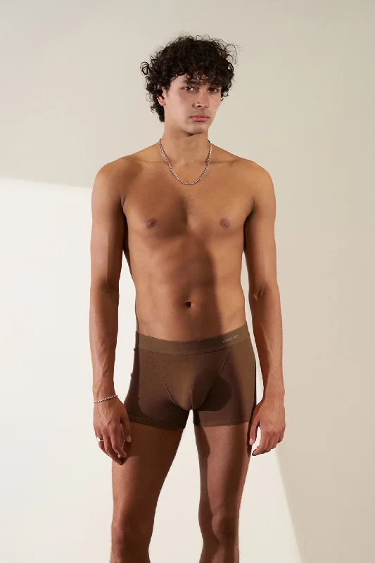 Microfiber men's boxer briefs for a smooth feelBoxer Brief in Organic Cotton Rib - Brown