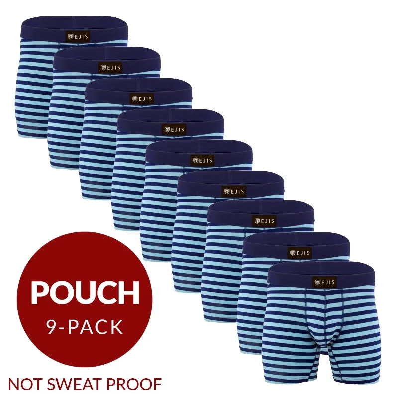 Stretch - fabric men's boxer briefs for a flexible fitEssential Men's Boxer Briefs with Pouch - Stripe 9-Pack