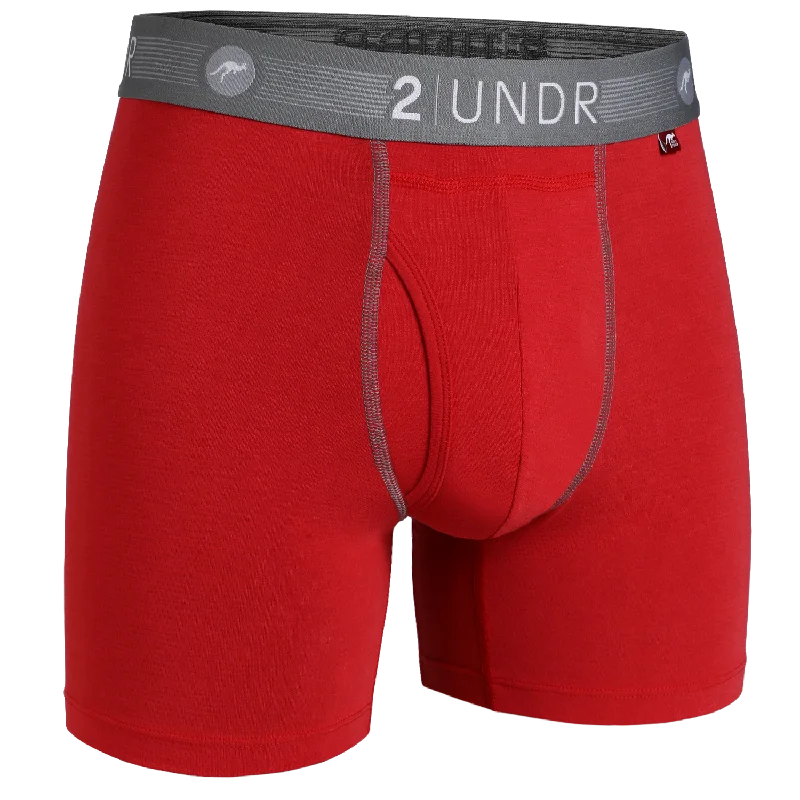 Microfiber men's boxer briefs for a smooth feelFlow Shift 6" Boxer Brief - Red