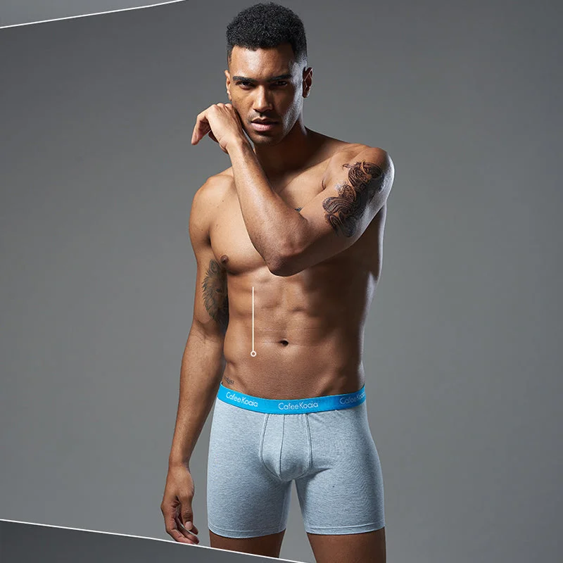 Mesh - paneled men's boxer briefs for ventilation3Pcs Men's Sports Cotton Soft Solid Color Boxer Briefs