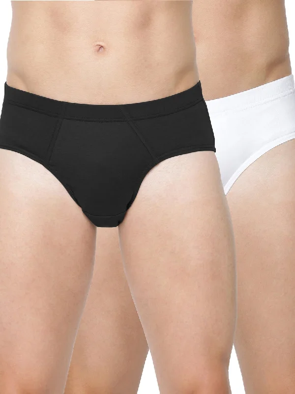 Vintage - style men's briefs for a retro lookMen's Inner Elastic Black & White Briefs Suriya (2Pcs Pack)