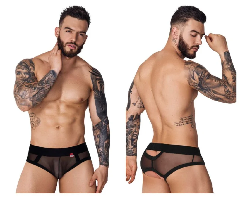 Light - weight men's briefs for summer wearPikante PIK 1091 Burly Mesh Briefs Color Black