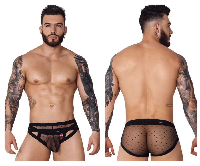 Men's briefs with a double - layer pouch for extra protectionPikante PIK 1093 Oomph Mesh Briefs Color Black