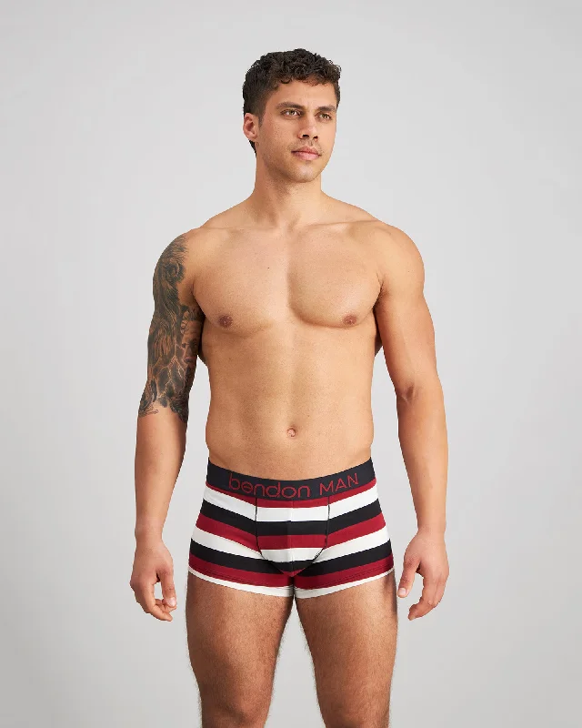 Mesh - paneled men's boxer briefs for ventilationRugby Stripe Mens Trunk