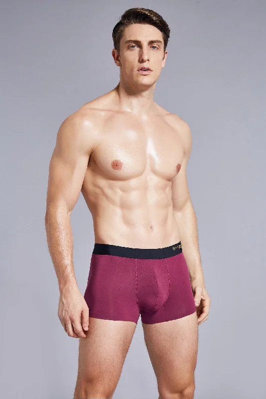 Organic cotton men's boxer briefs for sensitive skinMaroon