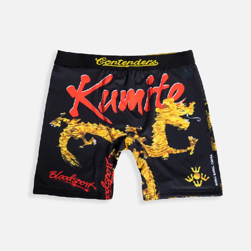 Organic cotton men's boxer briefs for sensitive skinBLOODSPORT KUMITE GOLD DRAGON BRIEF