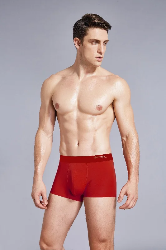 Tag - less men's boxer briefs to prevent irritationFortune Red