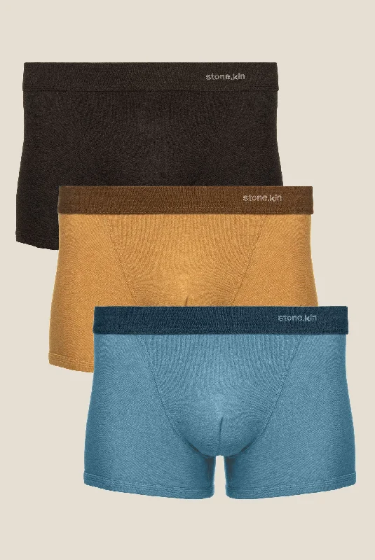 Men's boxer briefs with a soft elastic leg bandBoxer Brief 3 Pack / Tar, Camel & Lake