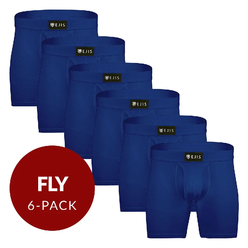 Men's boxer briefs with a reinforced waistbandSweat Proof Men's Boxer Briefs with Fly - Navy 6-Pack