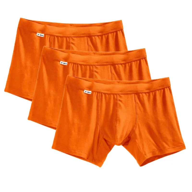 Patterned men's boxer briefs, such as stripes or checksThe TBô Orange Boxer Brief 3-pack