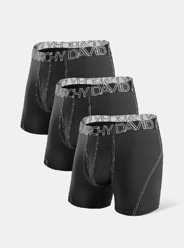 Men's boxer briefs with a contoured pouch for comfort3 Packs Quick Dry Sports Boxer Briefs