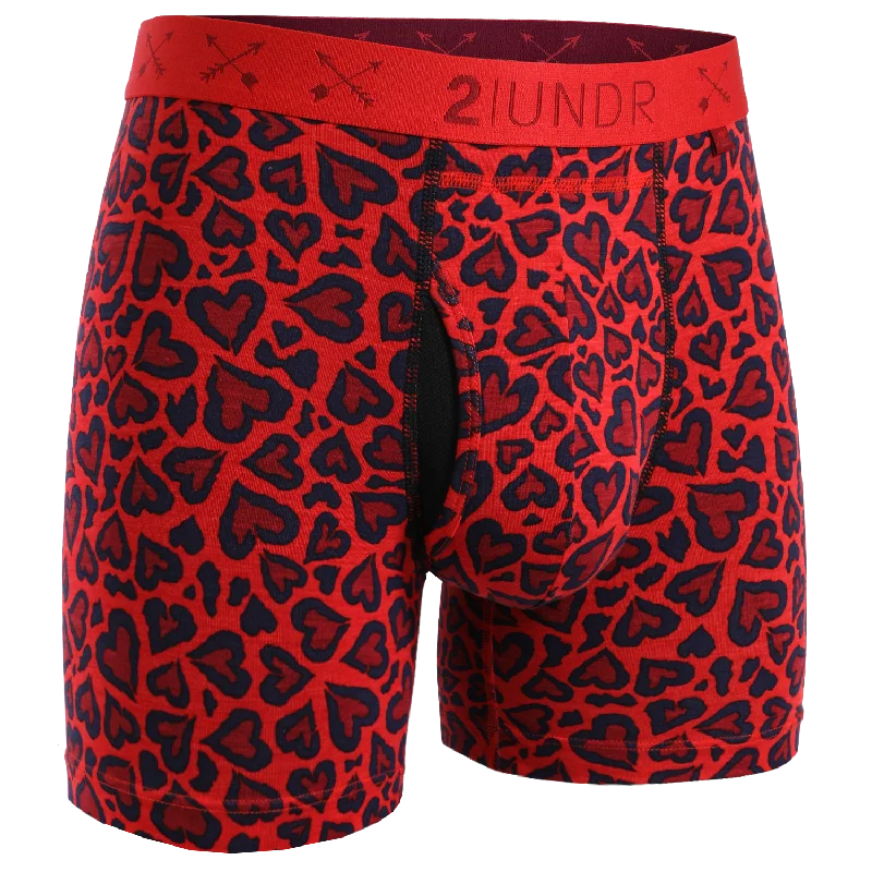 Microfiber men's boxer briefs for a smooth feelSwing Shift 6" Boxer Brief - Luv Leopard