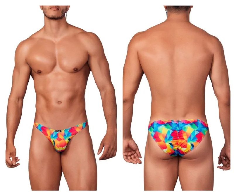 Slim - fit men's briefs for a modern styleXtremen 91145 Printed Microfiber Bikini Color Rainbow Prism