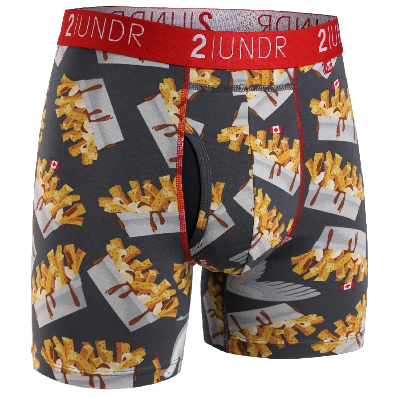 Moisture - wicking men's boxer briefs for sports activitiesSwing Shift 6" Boxer Brief - Poutine