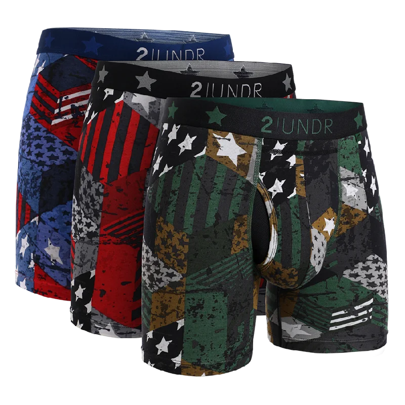 High - rise men's boxer briefs for extra supportSwing Shift 6" Boxer Brief - 3 Pack Boxset - Freedom 1-2-3