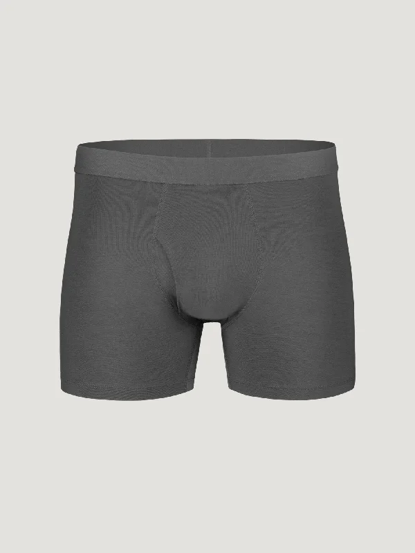 Anti - odor men's boxer briefs for long - lasting freshnessGraphite Boxer Briefs