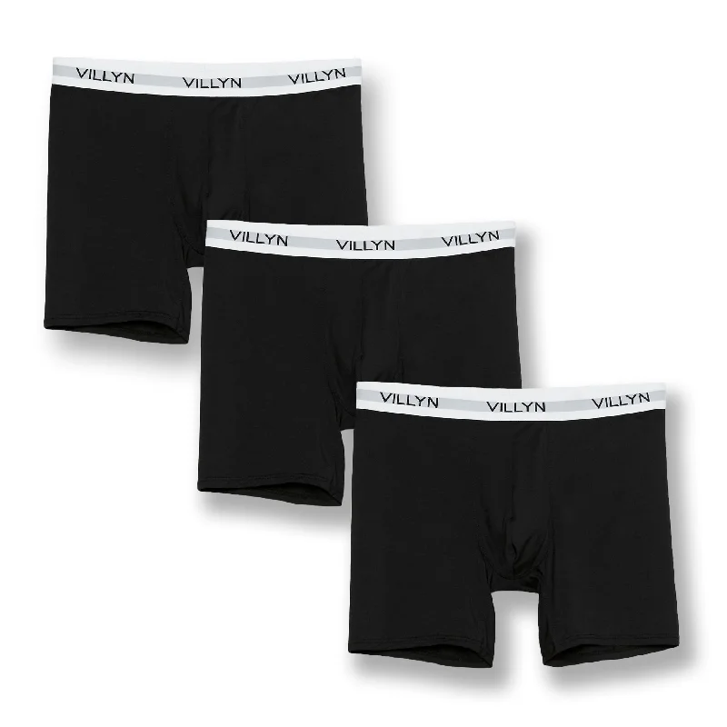 Moisture - wicking men's boxer briefs for sports activitiesVILLYN Origin 3 BLACK Modal Boxer-Briefs