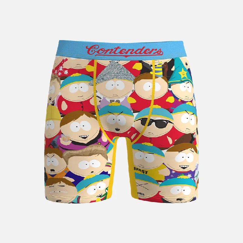 Patterned men's boxer briefs, such as stripes or checksSOUTH PARK CARTMAN FACES BRIEF