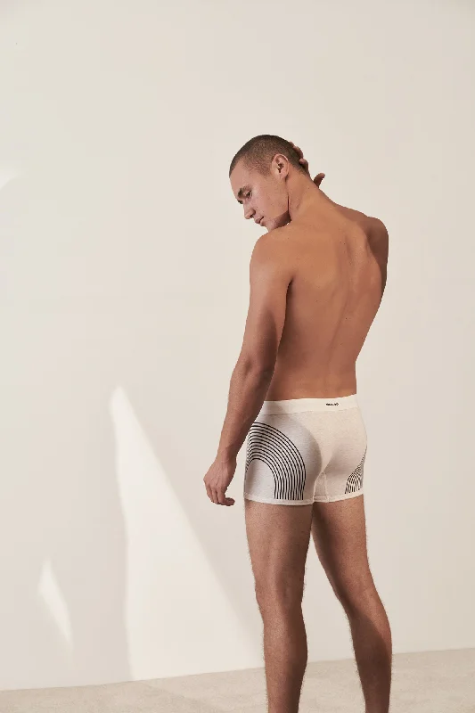 Solid - color men's boxer briefs in classic huesBoxer Brief in Organic Cotton - Bone with Lines