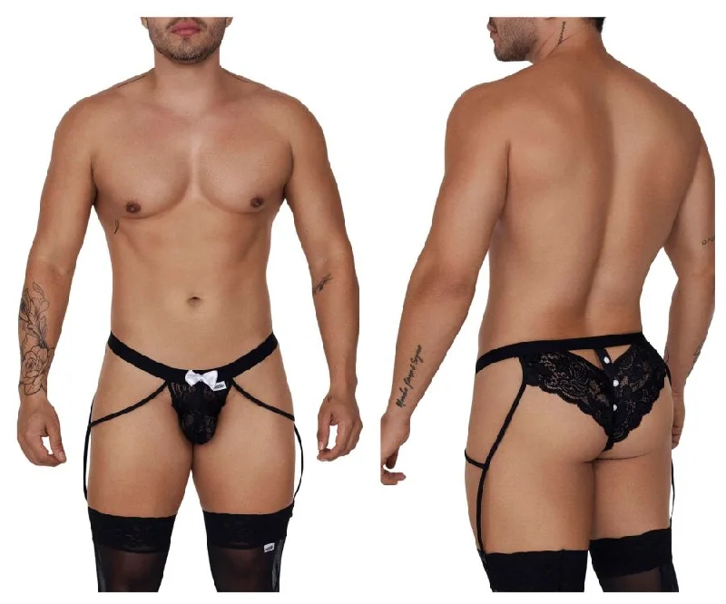 Men's briefs with a quick - dry featureCandyMan 99679 Lace Garter Briefs Color Black