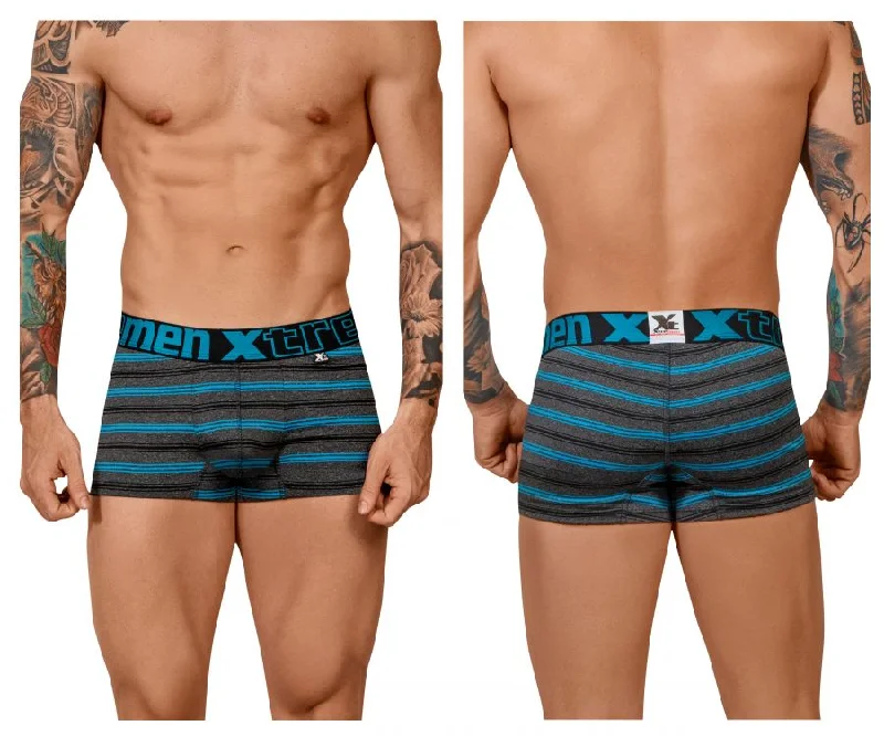 Microfiber men's boxer briefs for a smooth feelXtremen 51453C Stripes Trunk Color Turquoise