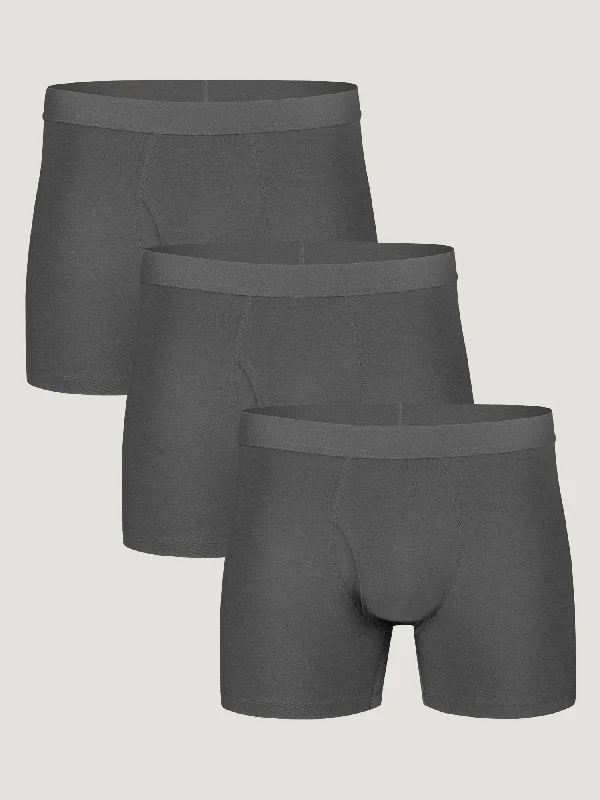 High - rise men's boxer briefs for extra supportGraphite Boxer Briefs 3-Pack