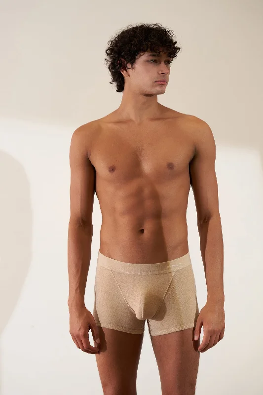 Low - rise men's boxer briefs for a modern silhouetteBoxer Brief in Organic Cotton Rib - Sand