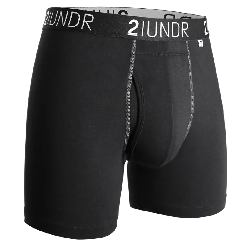 Compression men's boxer briefs for muscle supportSwing Shift 6" Boxer Brief - Black/Grey