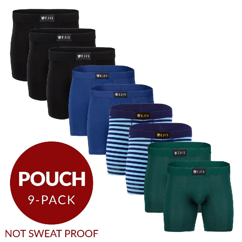 Moisture - wicking men's boxer briefs for sports activitiesEssential Men's Boxer Briefs with Pouch - Mix 9-Pack