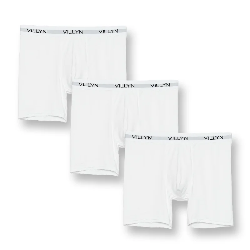 Breathable cotton men's boxer briefs for everyday wearVILLYN Origin 3 WHITE Modal Boxer-Briefs