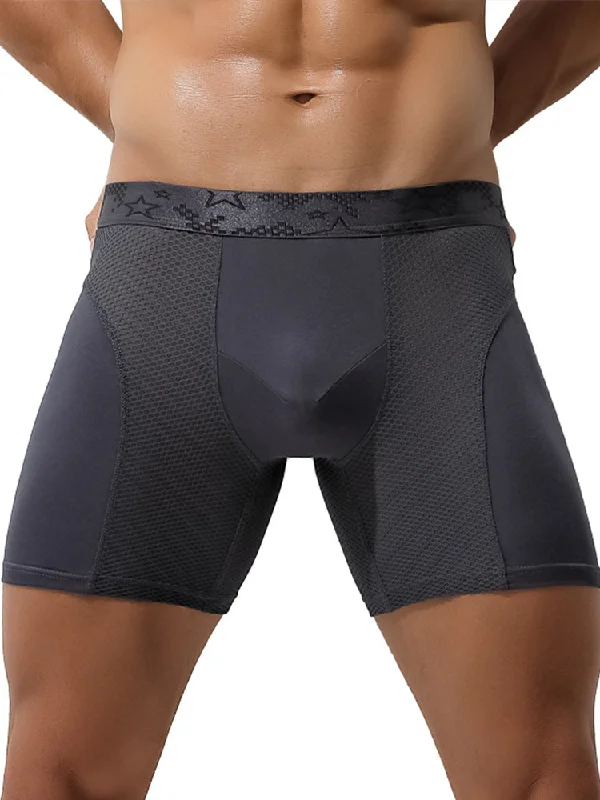 Designer men's boxer briefs with a premium lookMen's Long Anti-Chafing Athletic Boxer Briefs