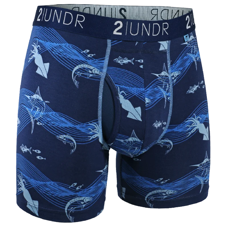 Solid - color men's boxer briefs in classic huesSwing Shift 6" Boxer Brief - Deep Sea