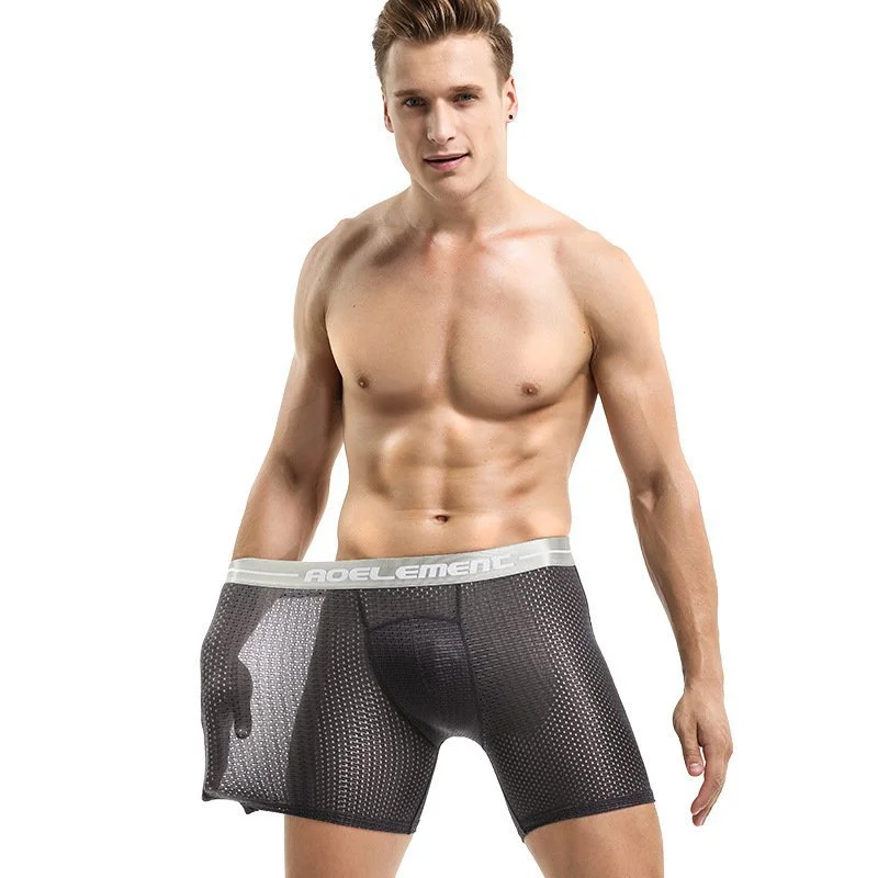 Compression men's boxer briefs for muscle supportMen's Athletic Mesh Breathable Underwear