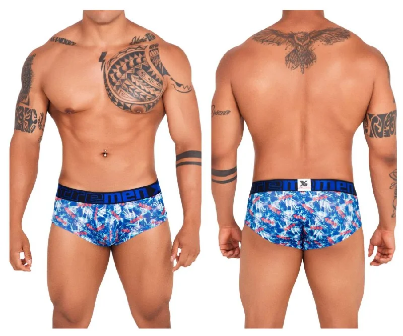 Men's briefs with a wide waistband for comfortXtremen 41313 Printed Briefs Color Royal