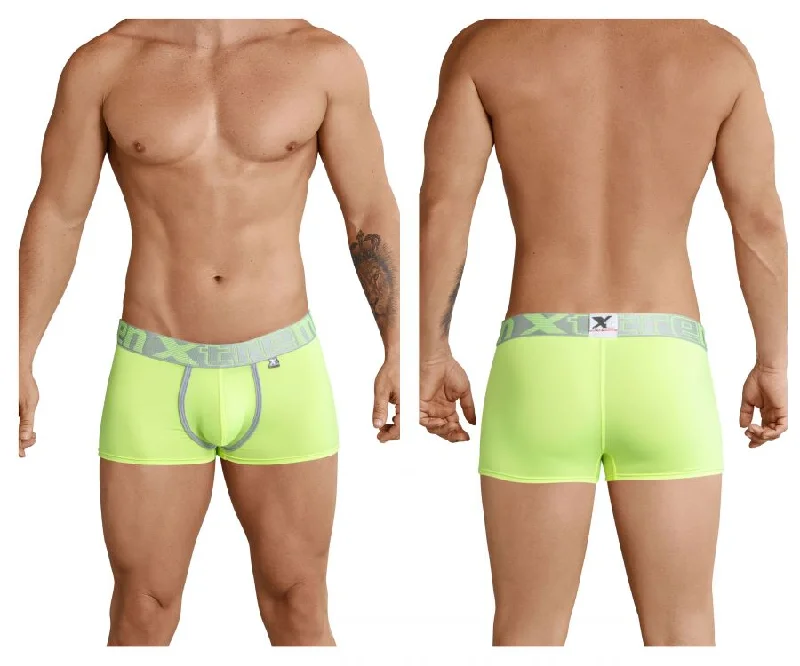 Designer men's boxer briefs with a premium lookXtremen 91028 Piping Boxer Briefs Color Green