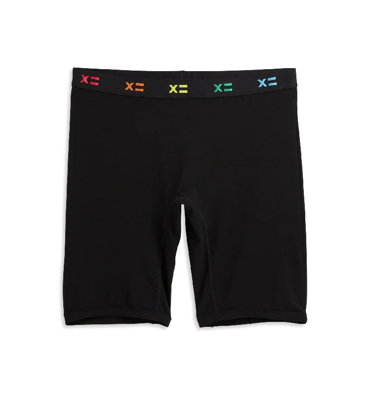 Moisture - wicking men's boxer briefs for sports activities9" Boxer Briefs - TENCEL™ Modal Black X= Rainbow