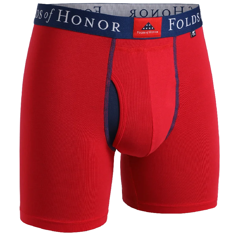 Athletic - style men's boxer briefs for active lifestylesSwing Shift 6" Boxer Brief - - Folds of Honor - Red