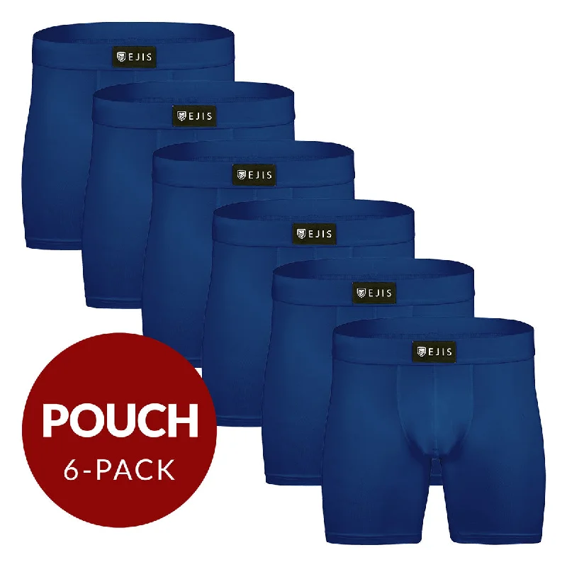 Printed men's boxer briefs with fun designsSweat Proof Men's Boxer Briefs with Pouch - Navy 6pk