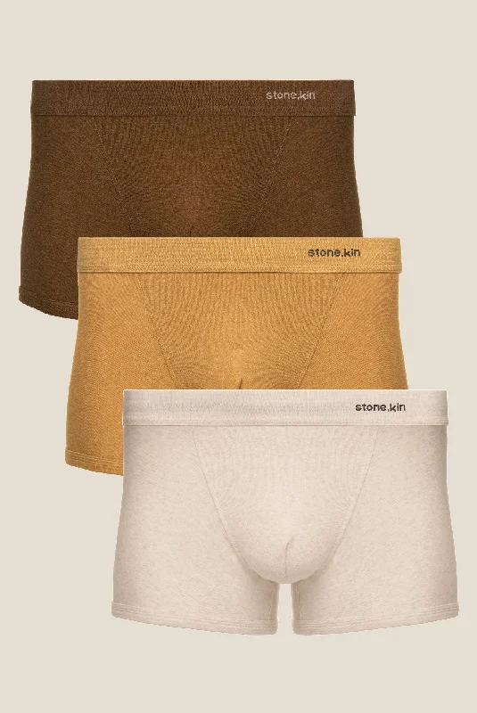 Mesh - paneled men's boxer briefs for ventilationBoxer Brief 3 Pack / Brown, Camel & Bone