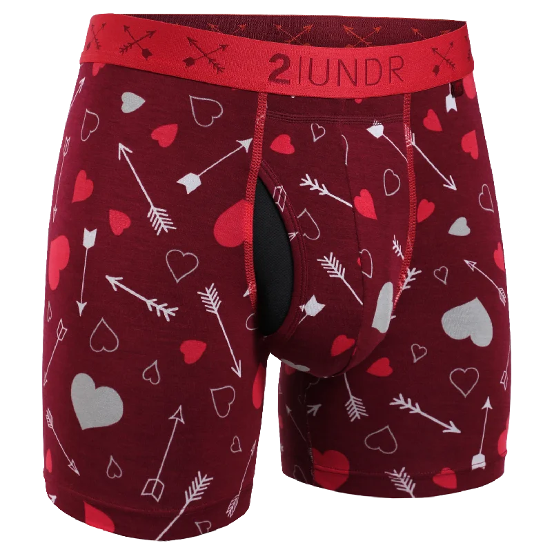 Men's boxer briefs with a soft elastic leg bandSwing Shift 6" Boxer Brief - Cupid