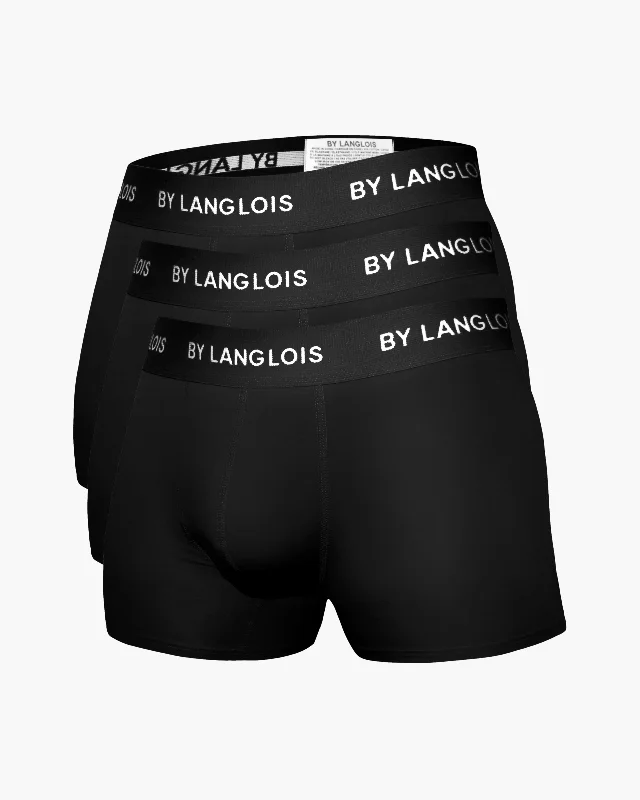 Men's boxer briefs with a contoured pouch for comfort3-PACK BLACK PERFECT FIT TRUNKS