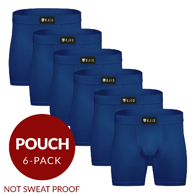 Men's boxer briefs with a contoured pouch for comfortEssential Men's Boxer Briefs with Pouch - Navy 6-Pack