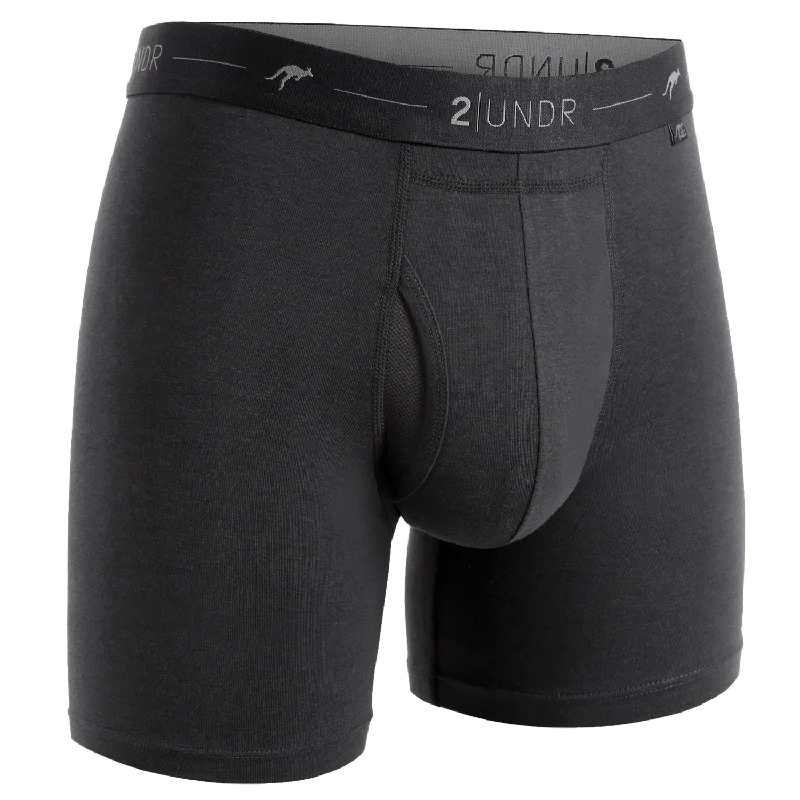 High - rise men's boxer briefs for extra supportDay Shift 6" Boxer Brief - Black