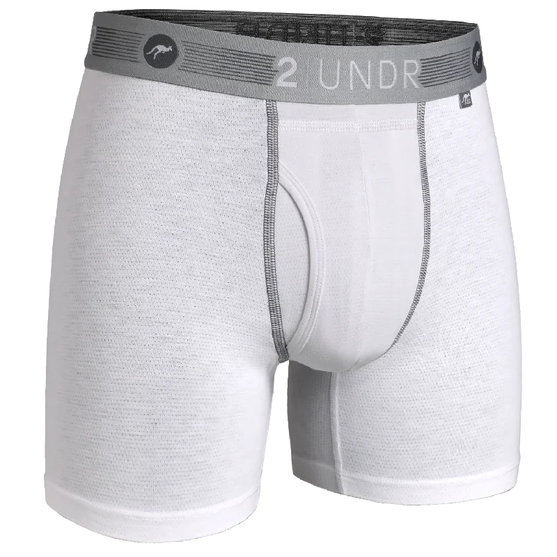 Men's boxer briefs with a reinforced waistbandFlow Shift 6" Boxer Brief - White