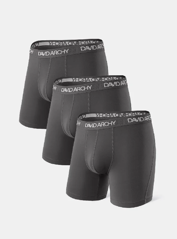 Microfiber men's boxer briefs for a smooth feel3 Packs Quick Dry Breathable Boxer Briefs