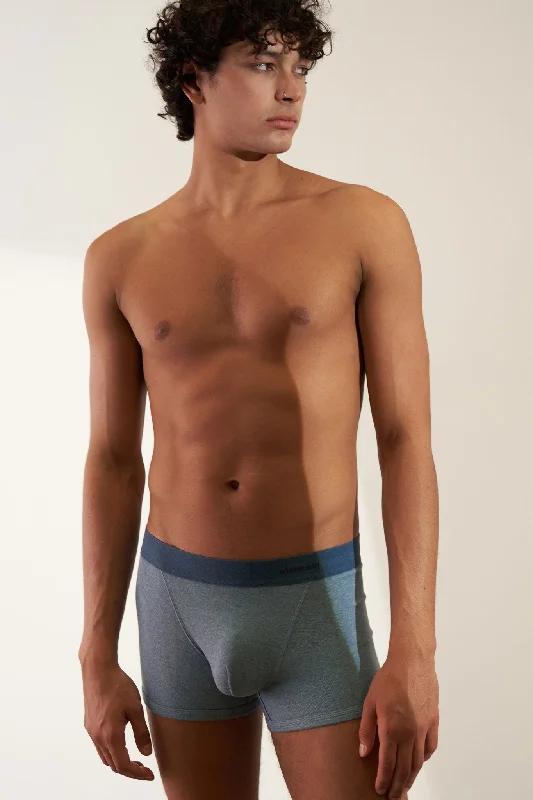 Patterned men's boxer briefs, such as stripes or checksBoxer Brief in Organic Cotton Rib - Lake & Indigo